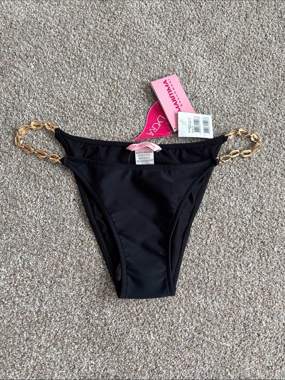 CIA MARITIME Women’s Black Chain-Side Bikini Bottom - *NEW* with tags - medium